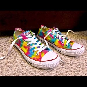Custom made tie dye Converse shoes